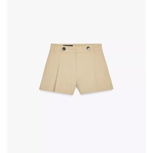 Zara Pleated Button Shorts sz large tan